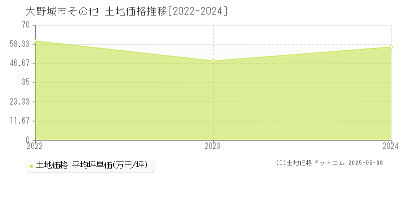 その他(大野城市)の土地価格推移グラフ(坪単価)[2022-2024年]