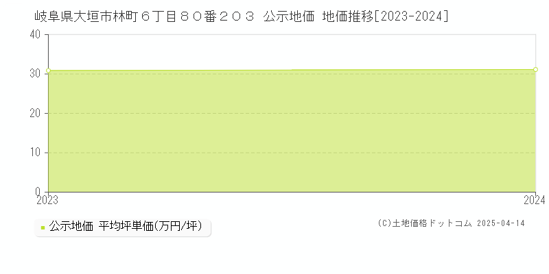 岐阜県大垣市林町６丁目８０番２０３ 公示地価 地価推移[2023-2024]