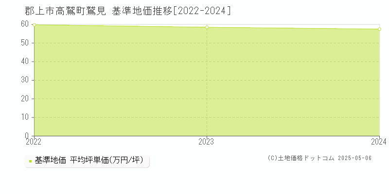 高鷲町鷲見(郡上市)の基準地価推移グラフ(坪単価)[2022-2024年]